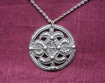 Vintage Necklace // Pewter Pendant // Svensk Tenn // Sweden // 1970s