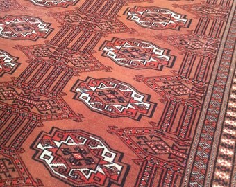 3'11"x6' Vintage Persian Rug, Vintage Turkoman Bokhara Rug