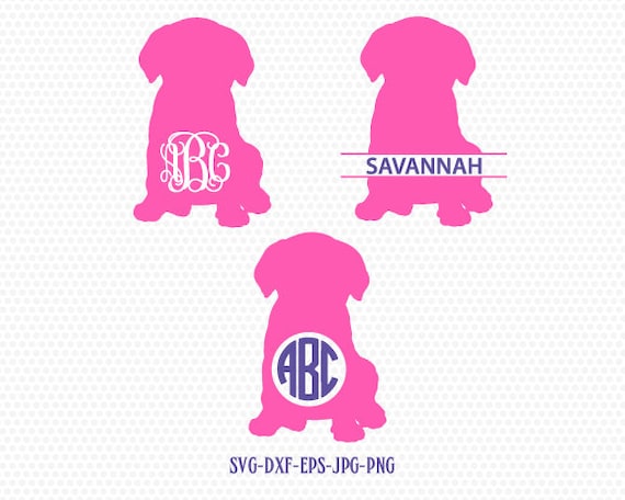 Download Puppy dog monogram frames svg Pet monogram frame Cute little