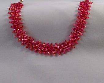 Red Heirloom stitch bracelet.