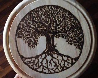 Tree of Life Celtic Wood Carved Knot Yggdrasil World Tree