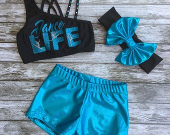 Girls Dancewear,Kids Dancewear,Girls Dance Set,Girls Dance Outfit,Dancewear,Dance Outfit,Dance Set,Dance Shorts,Dance Top,Activewear