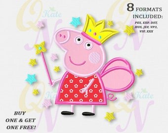 BOGO FREE! Peppa Pig applique embroidery design, Peppa Pig Machine Embroidery Designs, Embroidery designs baby, Instant Download, #034