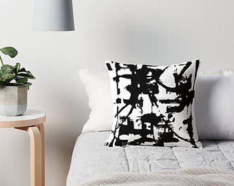 Black And White, Pillow Cover, Art Pillow, Throw Pillow, Cushion Cover, Sofa Pillow, Couch Pillow, Abstract Pillow, Abstract Art