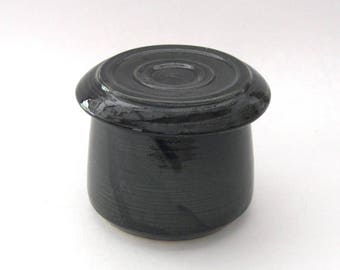 French Butter Keeper - Black Glaze