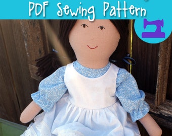 PDF SEWING PATTERN - Playful Prudence Large Rag Doll Sewing Pattern - rag doll pattern, cloth doll pattern, doll clothes, rag dolls, stuffed