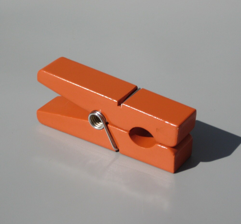 Giant Clothespin Memo Holder Mod Orange Pop Art Desk Accessory