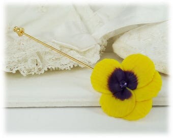 Pansy Brooch or Stick Pin - Pansy Jewelry Collection