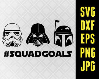 Star Wars SVG Darth Iron On Decal Cutting File / Clipart in Svg, Eps, Dxf, Png, and Jpeg Cricut & Silhouette Stormtrooper squad Squadgoals