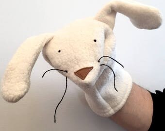 Organic Hand Puppet Bunny Rabbit Natural Easter Gift Baby Animal Toy