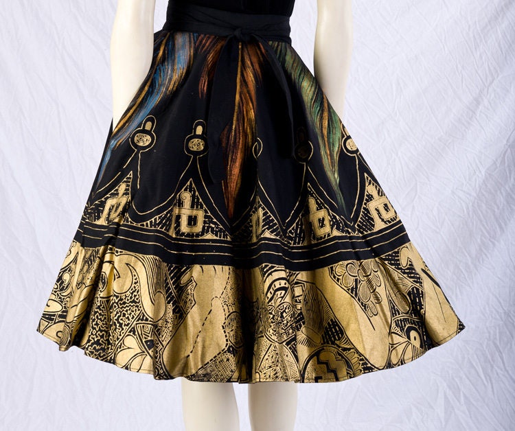 2x 1950's Mexican Gold & Black Painted Skirts – Classics.Life