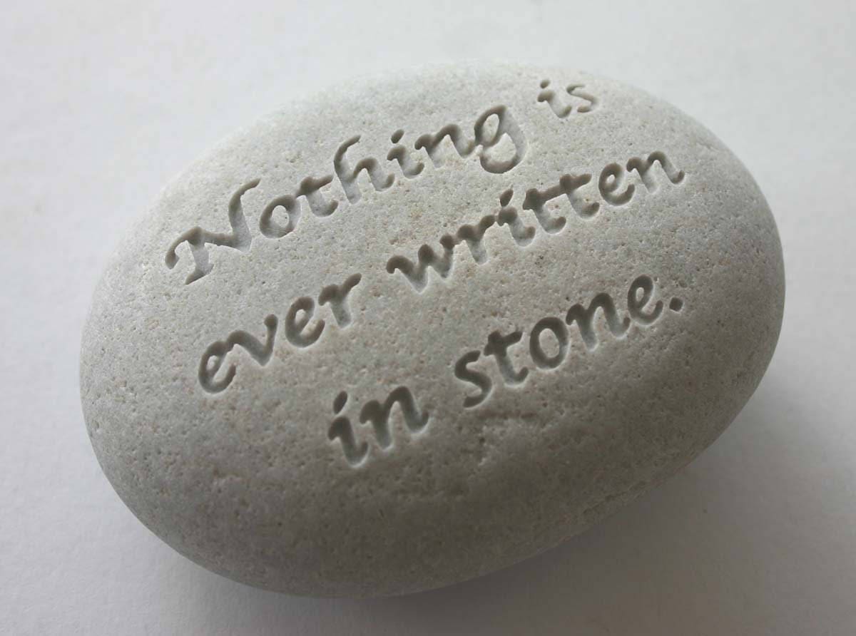 Nothing is ever written in stone Engraved Light Grey River