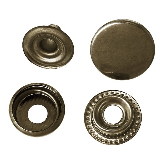 BULK Bronze Snap Closure Set of 50 metal snaps 15mm