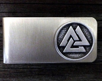 Viking Valknut Money Clip | Groomsmen Gift | Groom Gift | Gift For Him | Fathers Day Gift | Handcrafted | by Treasure Cast Pewter