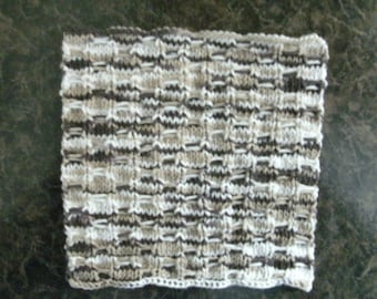 Hand Knit Dishcloth - measures approximately 8x8 inches