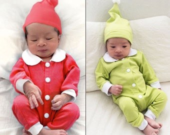 Twin Red and Green Christmas Pajamas, Twins Sleepers, Red and Green Christmas Outfits, Matching Christmas Pajamas, First Christmas Pajamas