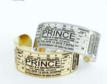 Prince Concert Ticket Bracelet, Prince at Fox Theatre, Concert Ticket Bracelet, Prince Concert Ticket, Prince Memorabilia, Prince
