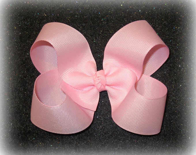 Baby Pink Hair Bow, Large Boutique Bow, Light Pink Bow, Classic Hairbow, 4 5 inch Bow, Single Layer Bows, Large Boutique Bow, Big bows, 45G