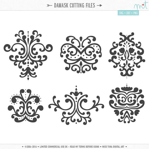 Download Damask SVG DXF Digital Die Cut Files for cutting machines