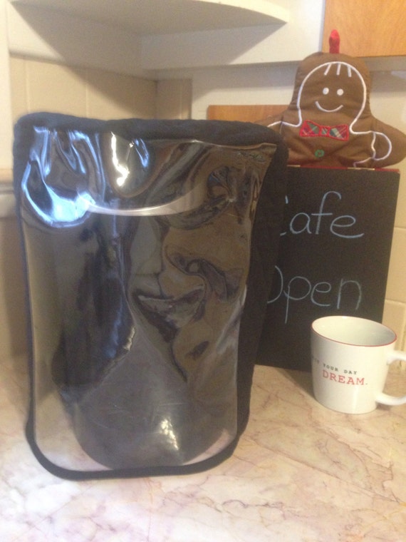 Black Coffee Maker Cover for Single Cup Pod by cozykitchencovers