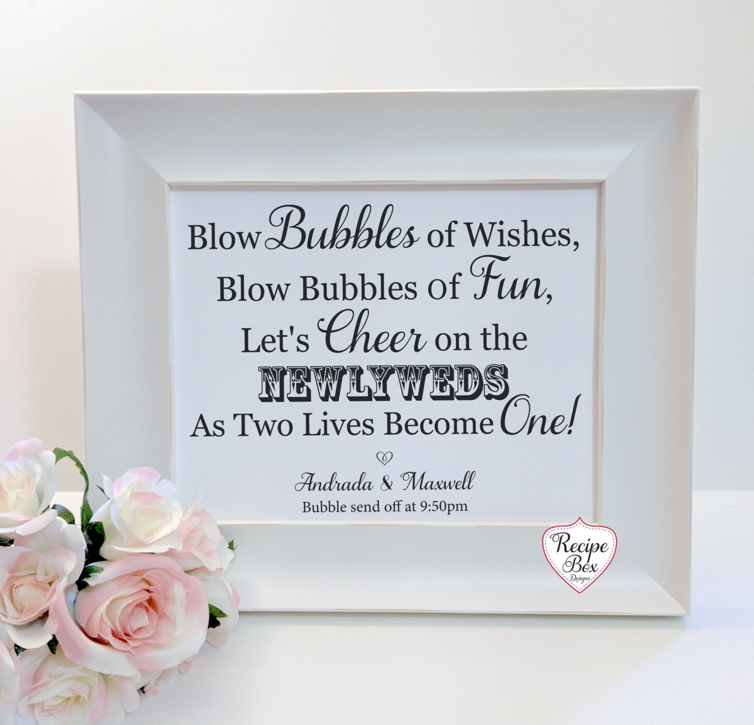 Wedding Bubbles Sign Blow Bubbles Bubbles Send Off Sign