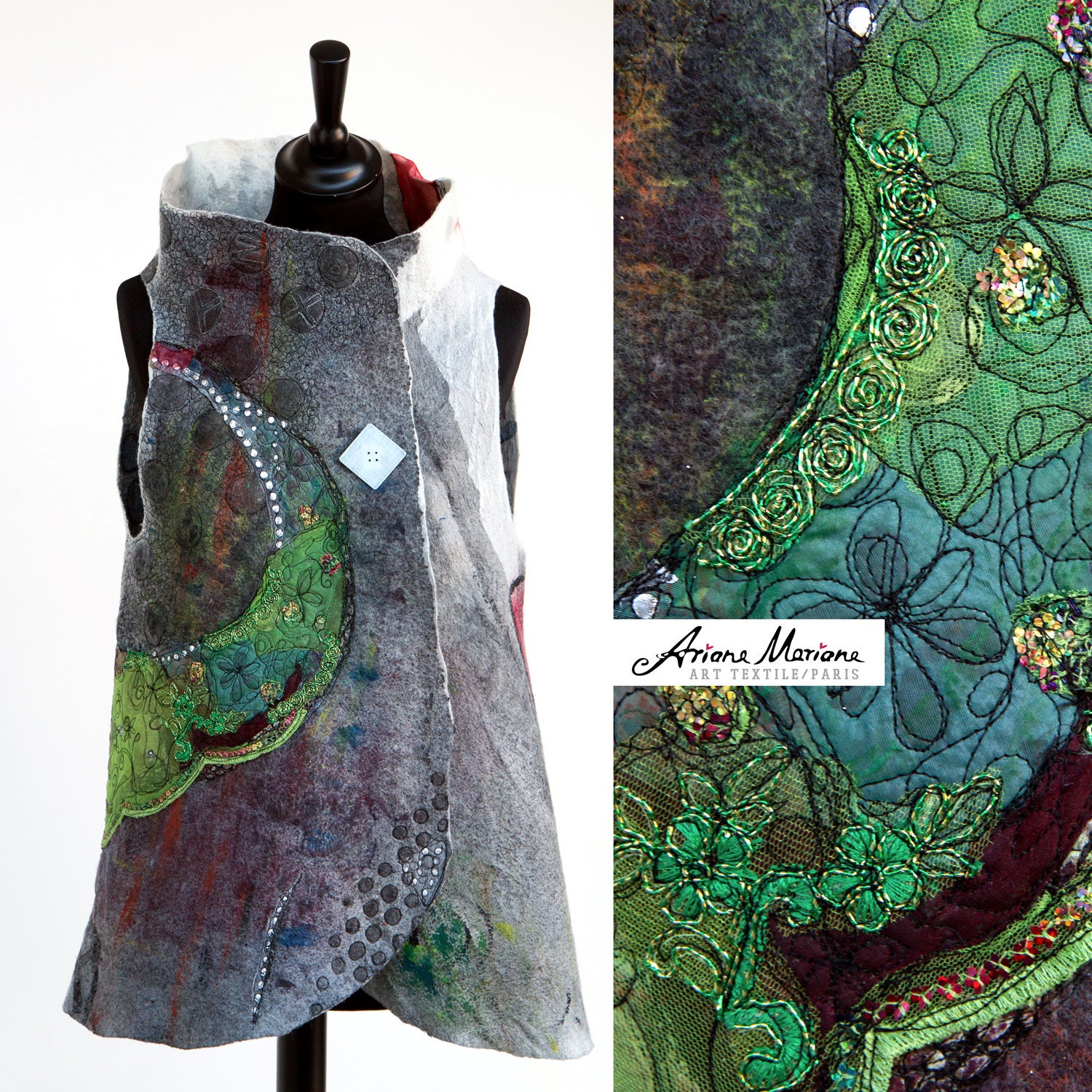 Masterpiece Wearable Art Women Vest Ecofriendly Slow Design Paris