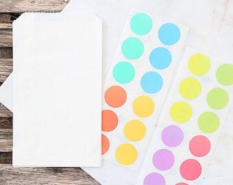 Small Pastel Rainbow Favor Bag Kit, Glassine Bags, Pastel Stickers, Rainbow Stickers, Easter Candy Bags, Pastel Wedding Favor Bags
