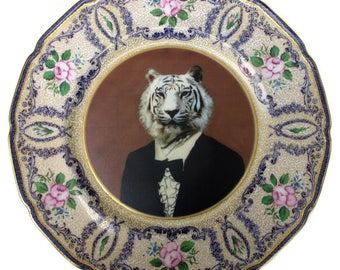 Timeless Tiger Altered Antique Plate 10.75"