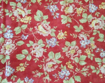 Chintz Floral Cotton Quilting Fabric Roses Flowers