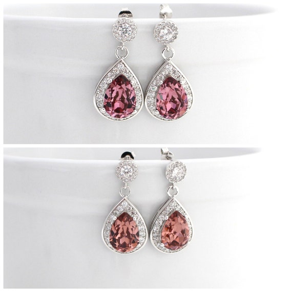 Blush Wedding Earrings Gold Rose Post Earring Blush Earring