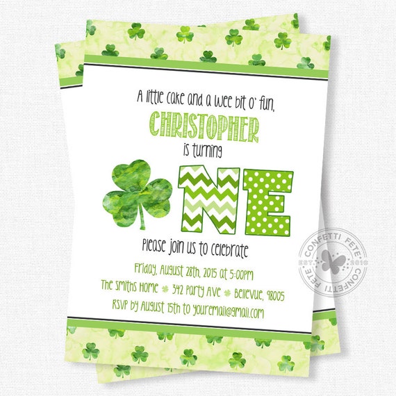 Shamrock Birthday Invitations 4