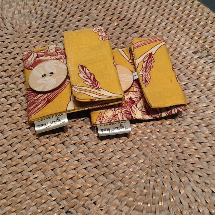 Tea Bag Storage Carrying Case Vintage Toile Fabric