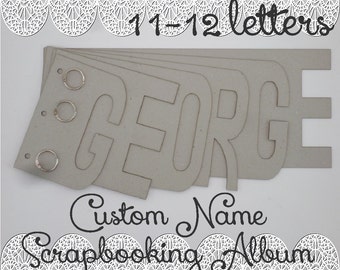 Name ScrapBooking Album - Custom order - Laser cut - 1.5 mm Chipboard - Order your name - Baby Shower Gift