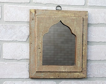 Moroccan Mirror Small Mirror Accent Mirror Vintage Reclaimed Wood Mirror Wall Art Distressed Mirror Moroccan Decor Turkish Interior Boho