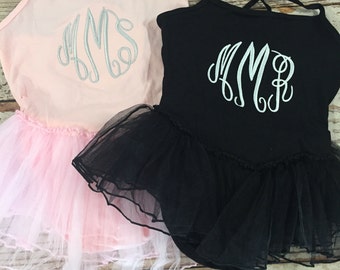 Monogrammed leotard, monogrammed tutu, toddler leotard