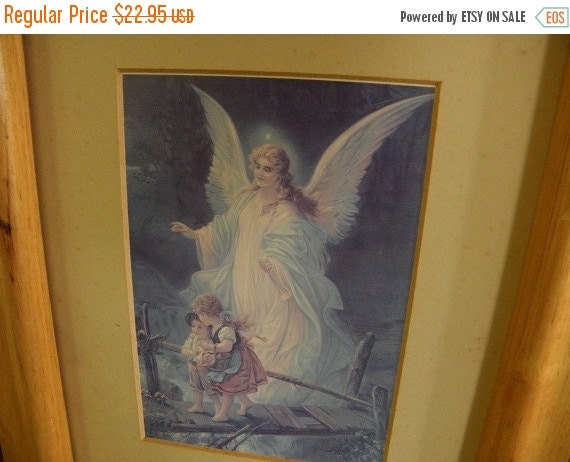 Vintage Guardian Angel Framed Art Print by RockySpringsVintage