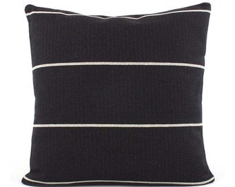 Black Pillow, Black Pillow Cover, 18x18, 20x20, 22x22, 24x24 Black Throw Pillow, Black Cushion, Accent Pillow Sham, Couch Pillow, Streamline