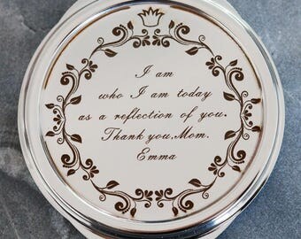 Personalized Compact Mirror, Bridesmaids' gifts, Personalized Bridesmaids Gifts, mother of the bride gift ,Personalized Purse Mirror