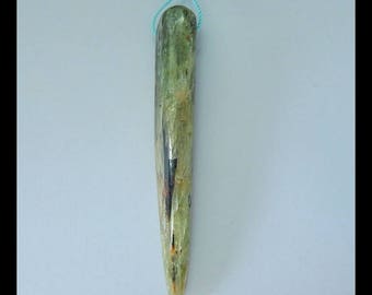 Green Kyanite Gemstone Long Pendant Bead,72x10mm,15.90g(e0580)