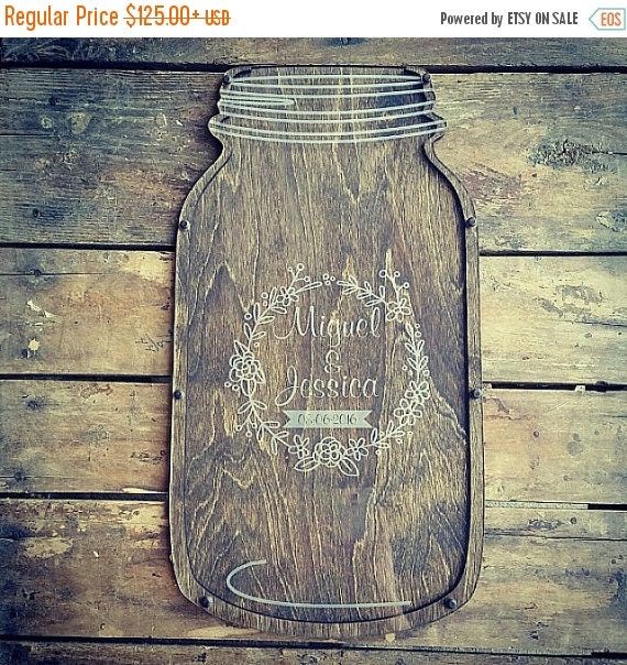 3D Guestbook Mason Jar Guest Book Wedding by DownInTheBoondocks