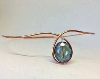 Blue Lagoon Goddess Crown - Mermaid Crown - Blue Crystal Crown - Birthday gift - Boho tiara - Crystal Tiara - Elven Crown
