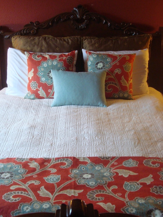Queen Bed Scarf Bed Runner Braemore Ankora Scarlet Decorative