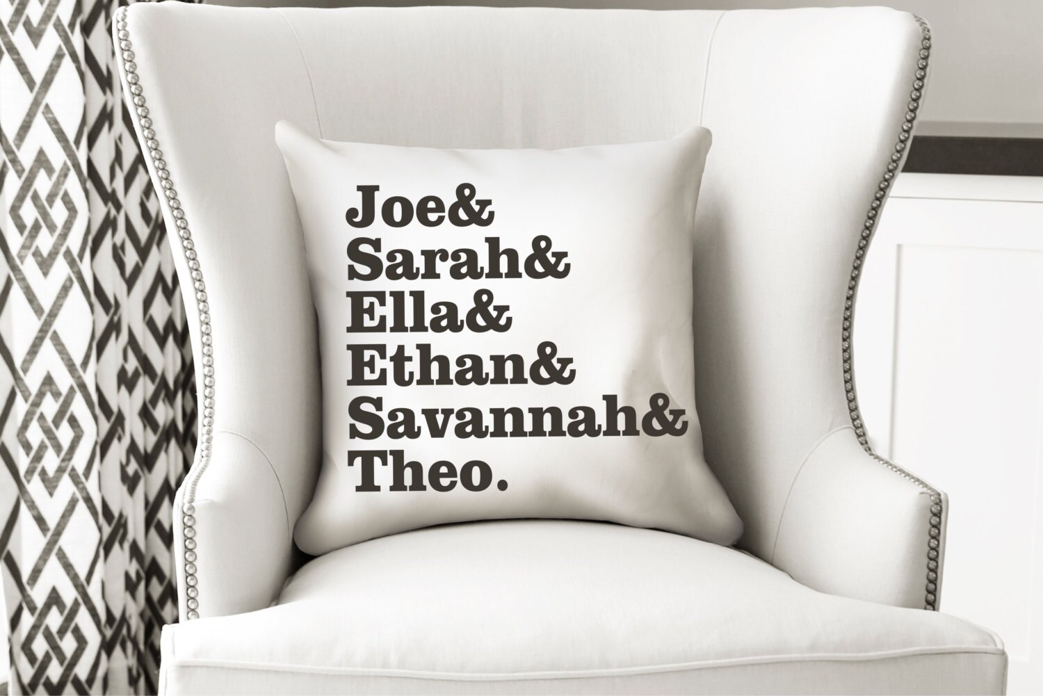 Personalized Family Name Pillow Kids Names Family Gift Custom