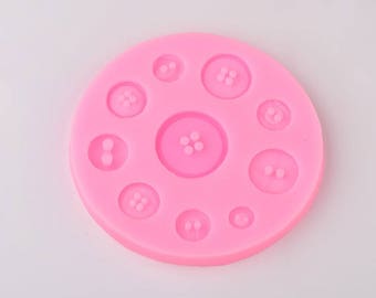 BUTTON RESIN Mold, Silicone Mold for jewelry, candy making, Ice Resin, reusable, mold makes 10 different size buttons, tol0730