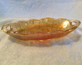 Fenton Carnival glass relish tray