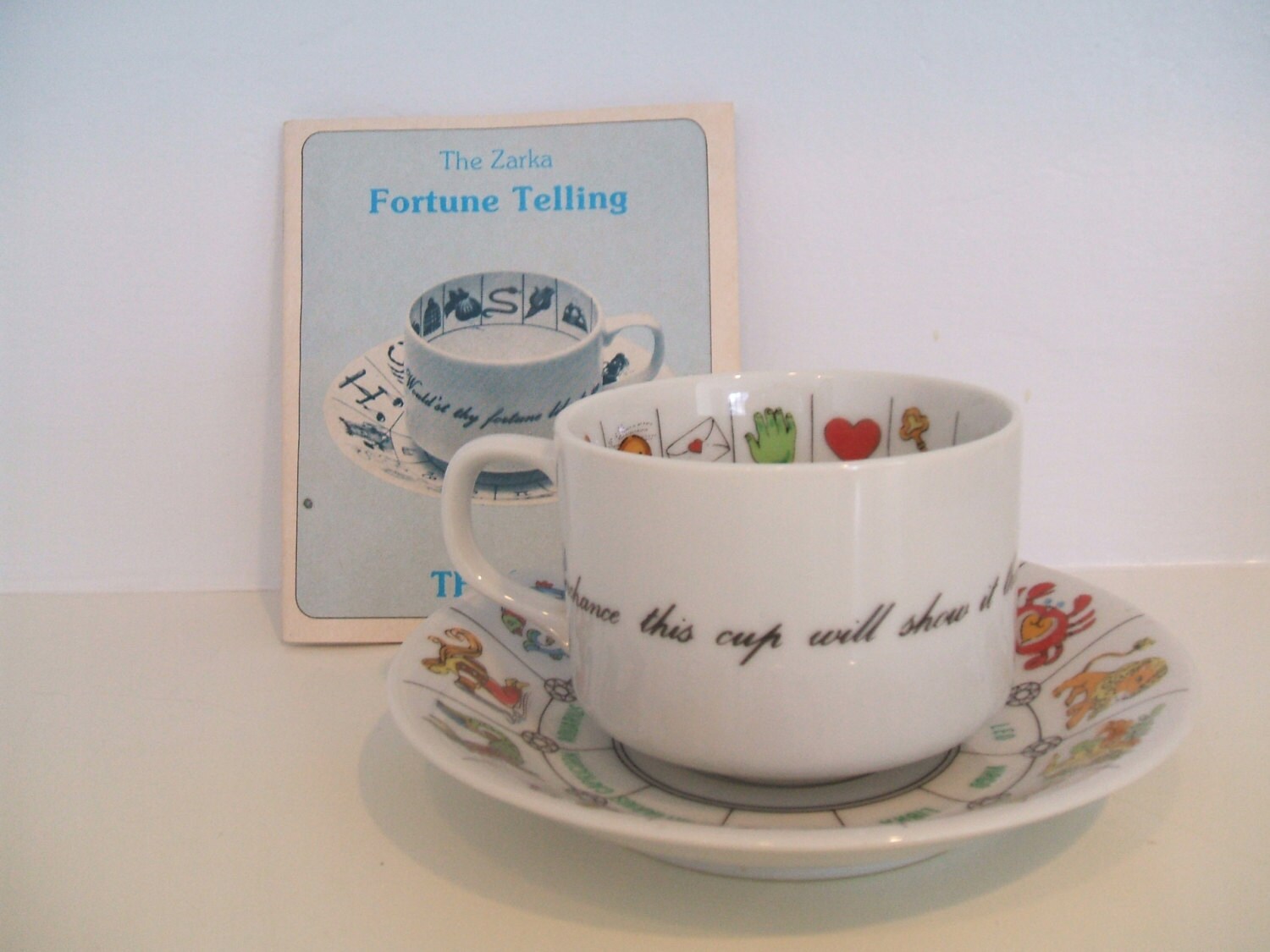 Vintage Fortune Telling Cup and Saucer and Booklet Tea Leaf