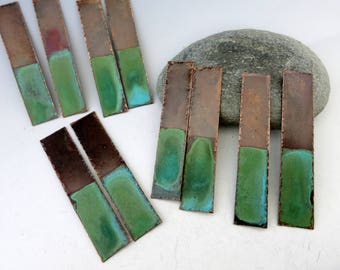 Verdigris Copper Earring Planks, 2 Inch x 10mm, Ready To Ship