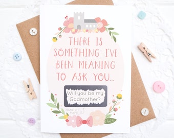 Will you be my Godmother Scratchcard - Godmother card - Godmother proposal - Christening card