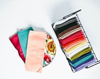 Unpaper Towels Cloth Napkins 12 Flannel Tissues Cleaning Cloths - Choose your color and your size (8"x 8" or 10" x 12") - 1 PLY