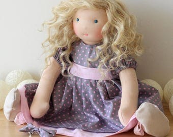 Waldorf doll, rag doll, Rose, 16.5 inches